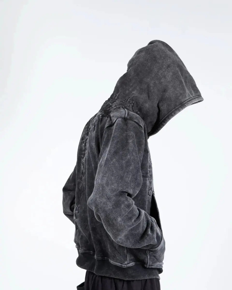 “Half a Million” Embroidery Zip - Up (Black) - pholoh