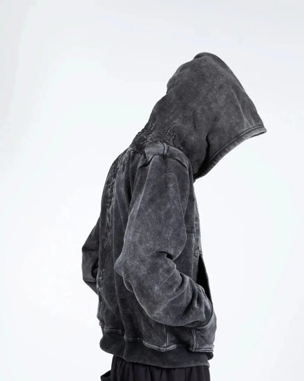 “Half a Million” Embroidery Zip - Up (Black) - pholoh