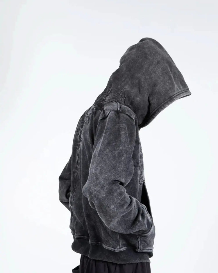 “Half a Million” Embroidery Zip - Up (Black) - pholoh