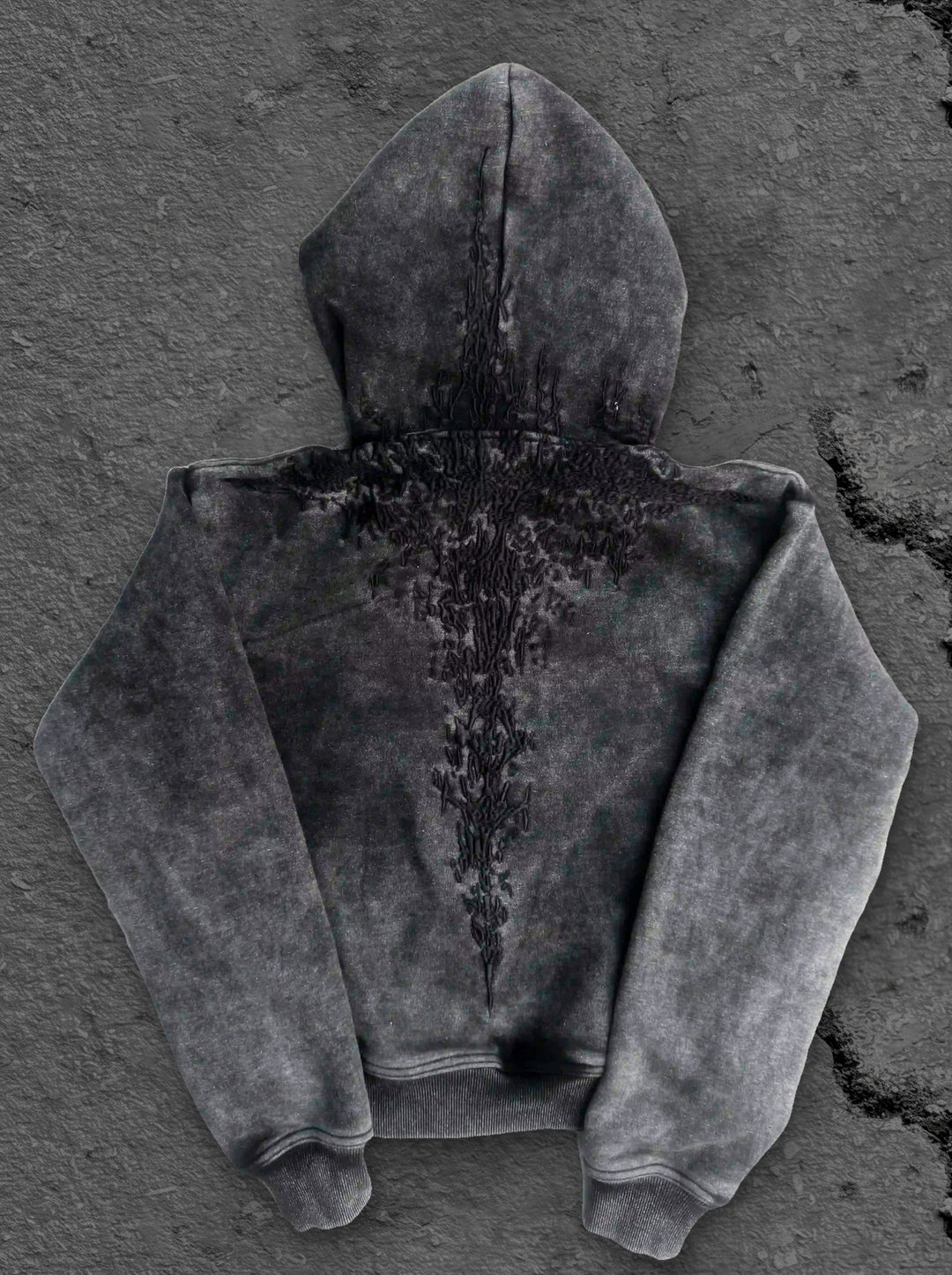 half a million embroidery zip up black