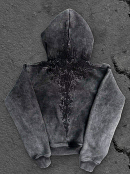 “Half a Million” Embroidery Zip-Up (Black)
