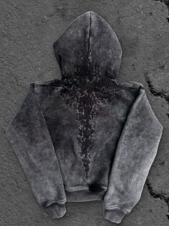 “Half a Million” Embroidery Zip-Up (Black)