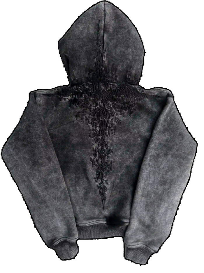 “Half a Million” Embroidery Zip-Up (Black)