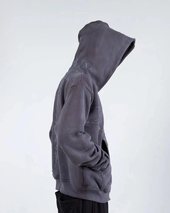 “Half a Million” Embroidery Zip - Up (Grey) - pholoh