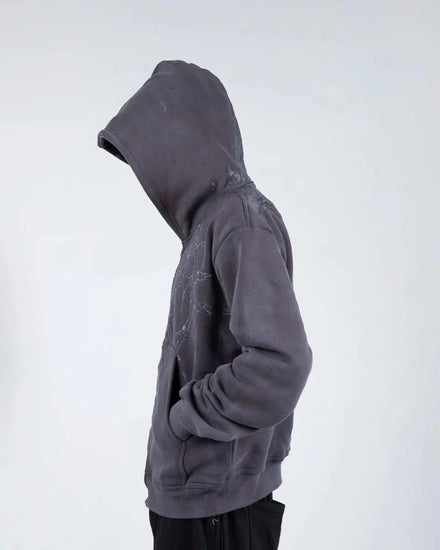 “Half a Million” Embroidery Zip - Up (Grey) - pholoh