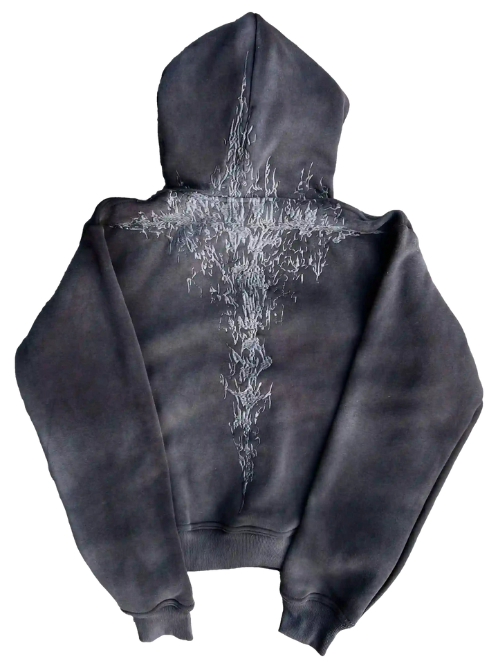 "Half a Million" Embroidery Zip-Up (Grey)