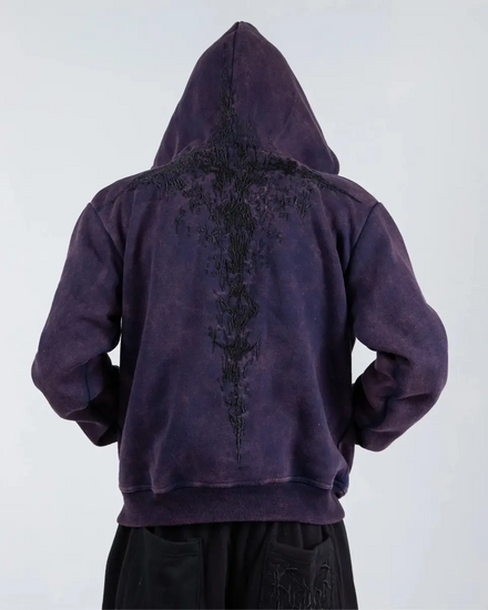 “Half a Million” Embroidery Zip - Up (Purple) - pholoh