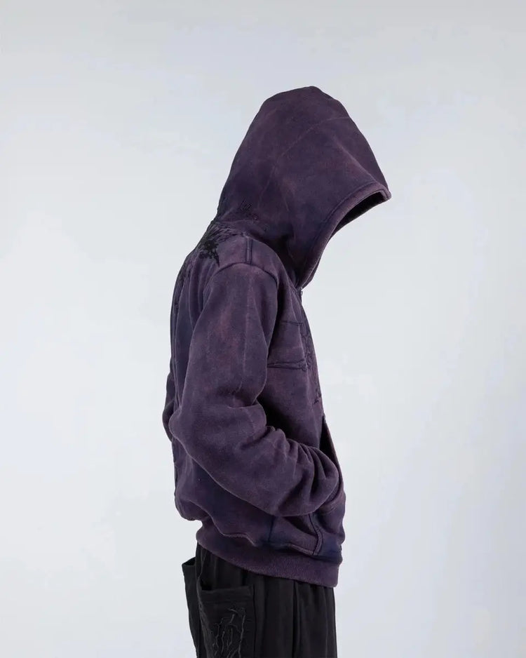 “Half a Million” Embroidery Zip - Up (Purple) - pholoh
