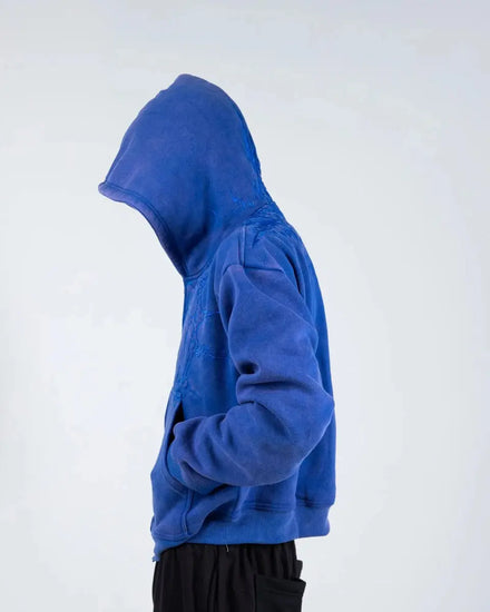 “Half a Million” Embroidery Zip - Up (Royal Blue) - pholoh