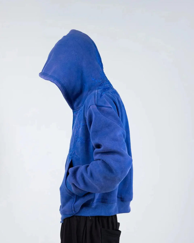 “Half a Million” Embroidery Zip - Up (Royal Blue) - pholoh