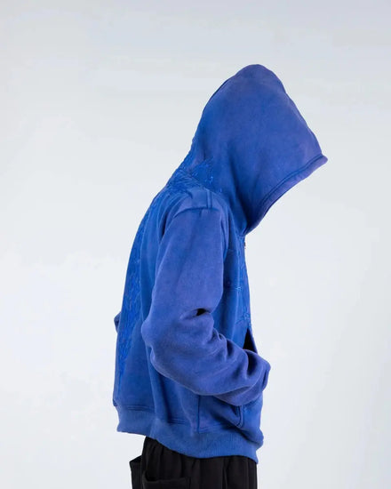 “Half a Million” Embroidery Zip - Up (Royal Blue) - pholoh