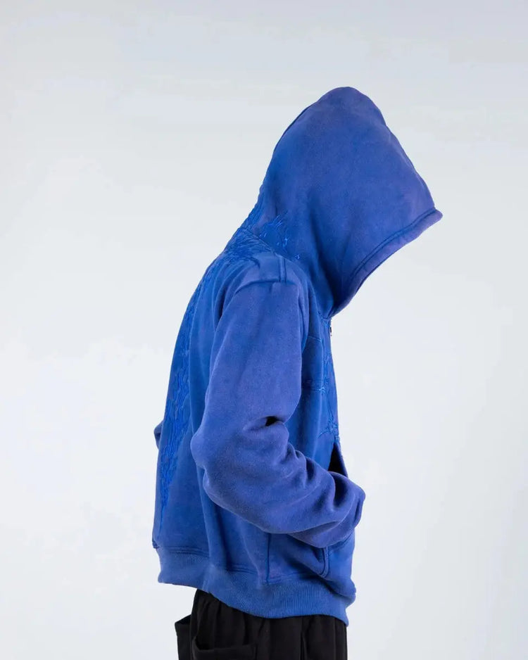 “Half a Million” Embroidery Zip - Up (Royal Blue) - pholoh