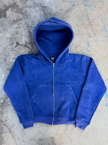 “Half a Million” Embroidery Zip-Up (Royal Blue) pholoh