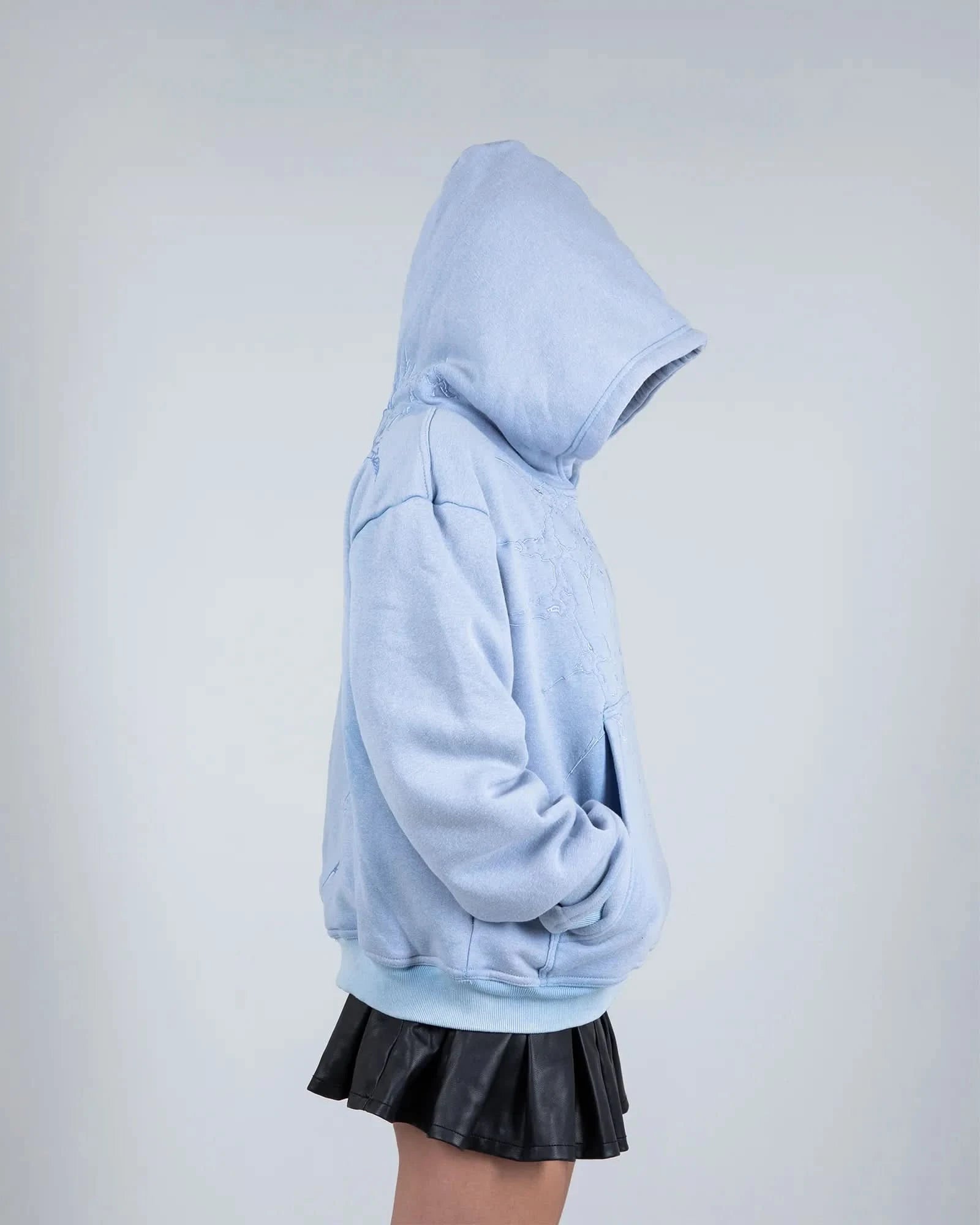 &quot;Half a Million&quot; Embroidered Hoodie (Baby Blue)