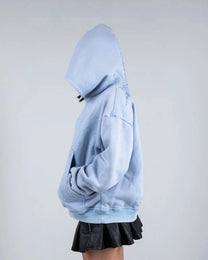 &quot;Half a Million&quot; Embroidered Hoodie (Baby Blue)