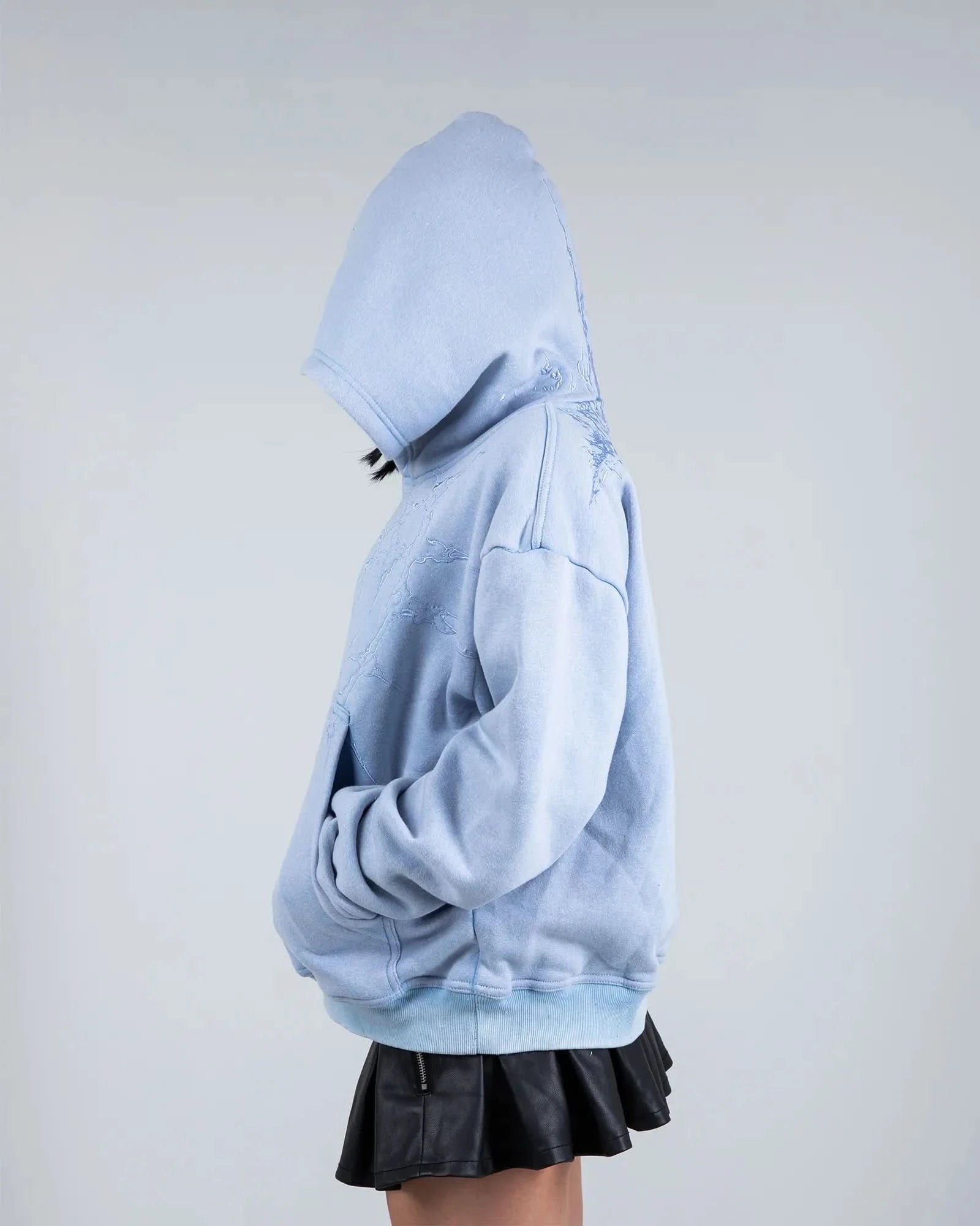 &quot;Half a Million&quot; Embroidered Hoodie (Baby Blue)