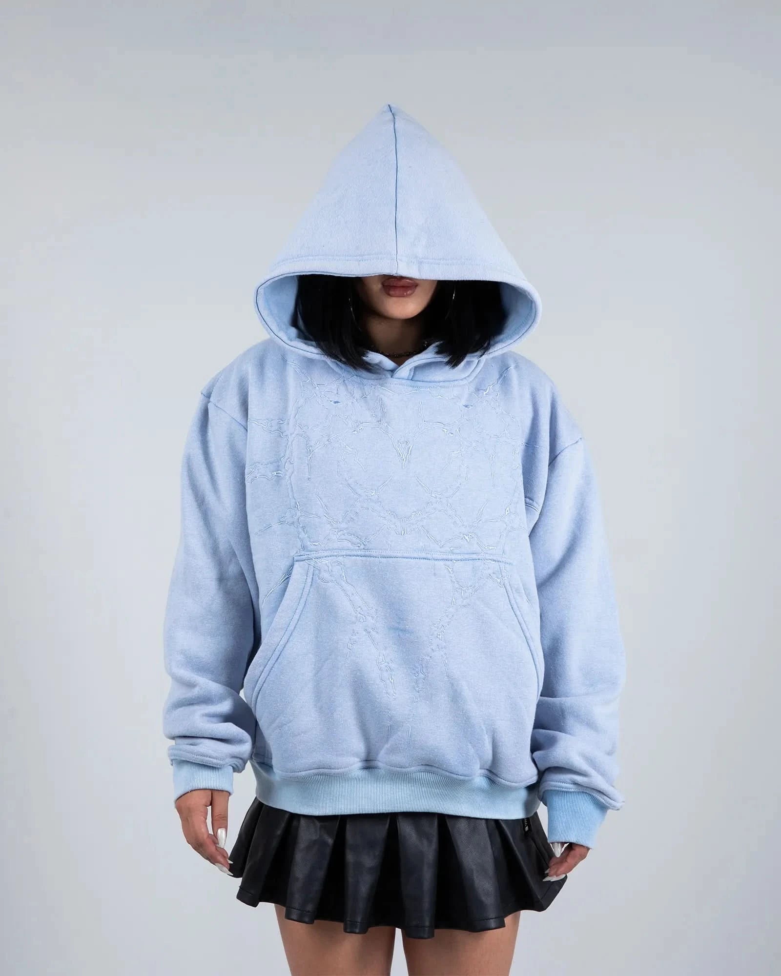 &quot;Half a Million&quot; Embroidered Hoodie (Baby Blue)