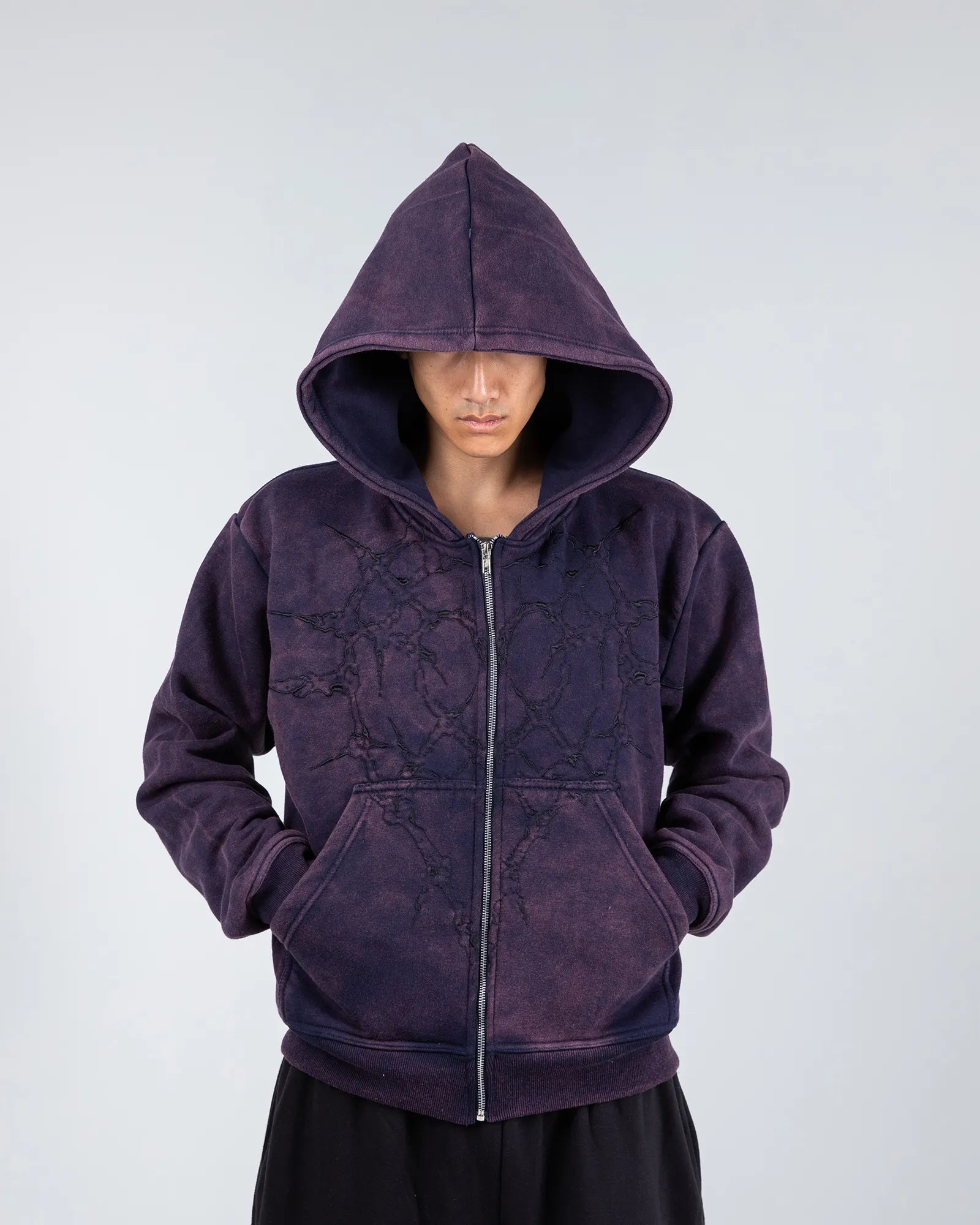 “Half a Million” Embroidery Zip-Up (Purple)