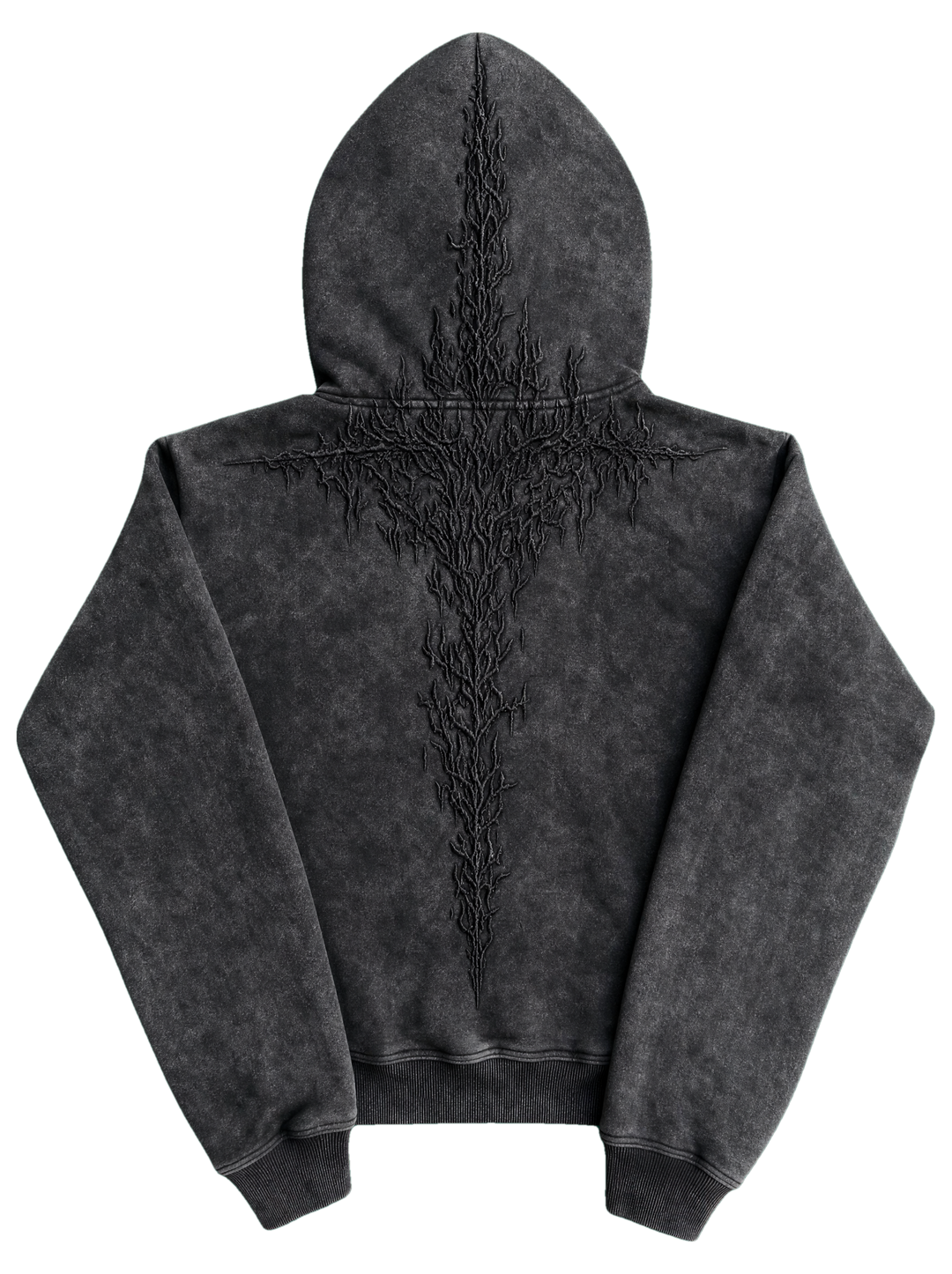 Half a Million Zip-Up Black washed back hood up