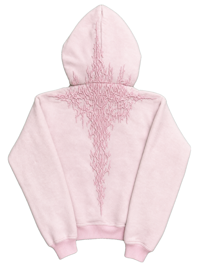 "Half a Million" Embroidered Hoodie (Light Pink)