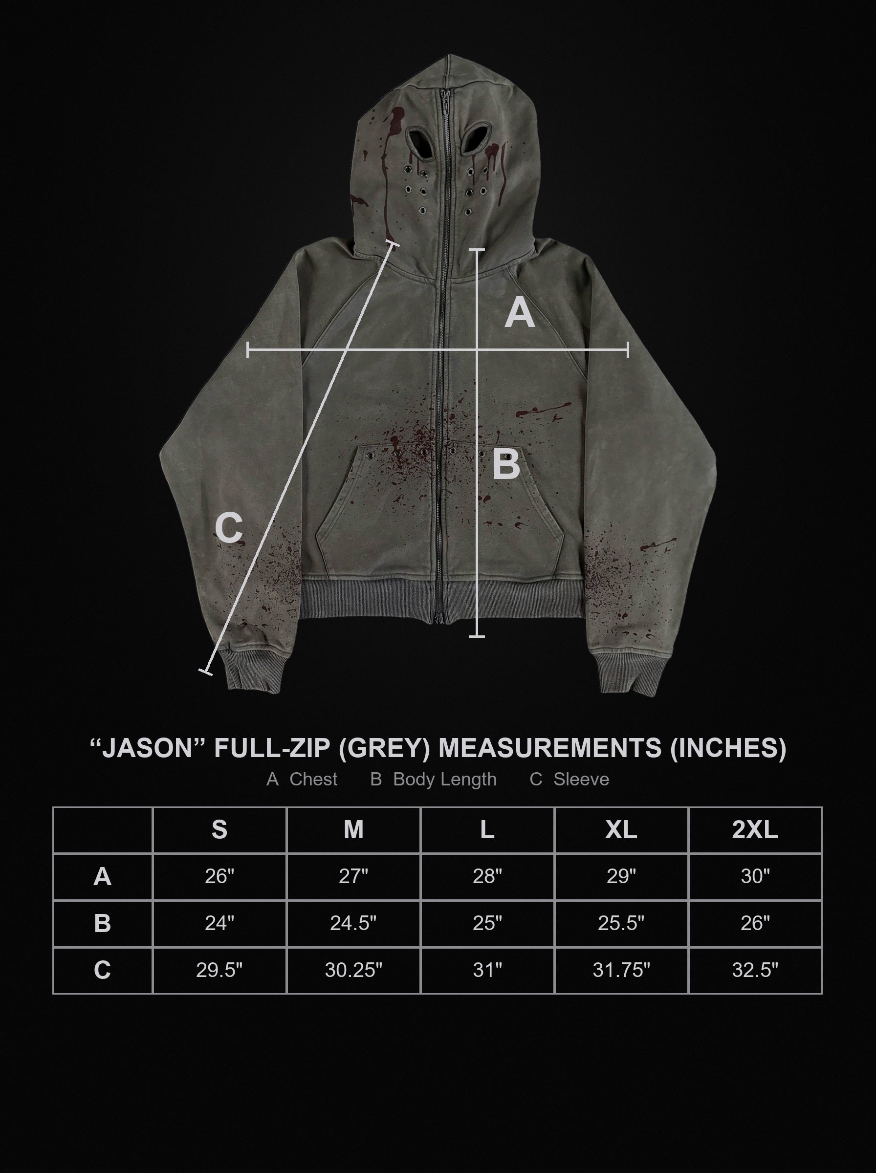 jason-full-zip-grey size chart