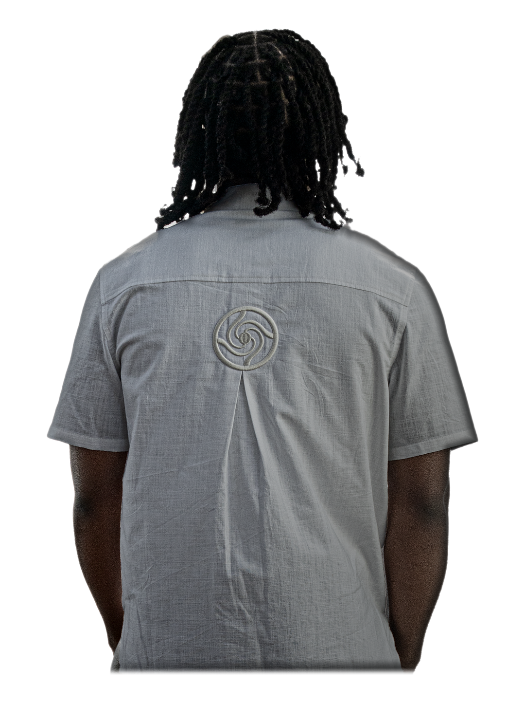 Kaigyoku Linen Shirt, back, on model