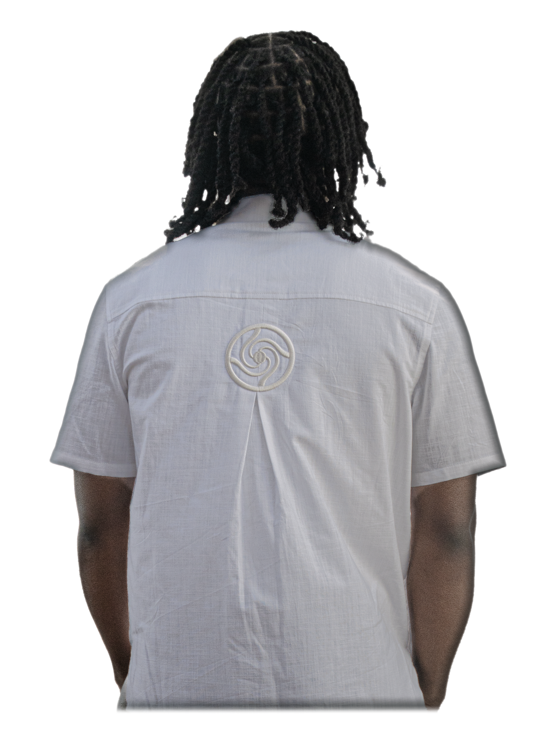 Kaigyoku Linen Shirt, back, on model