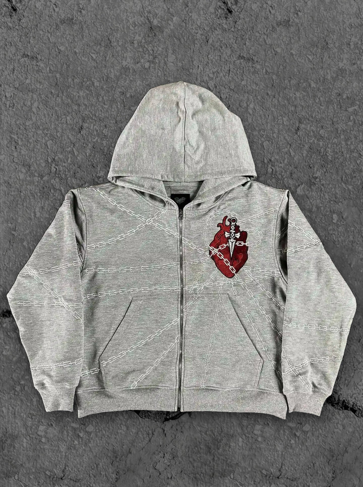 kurapika zip up grey