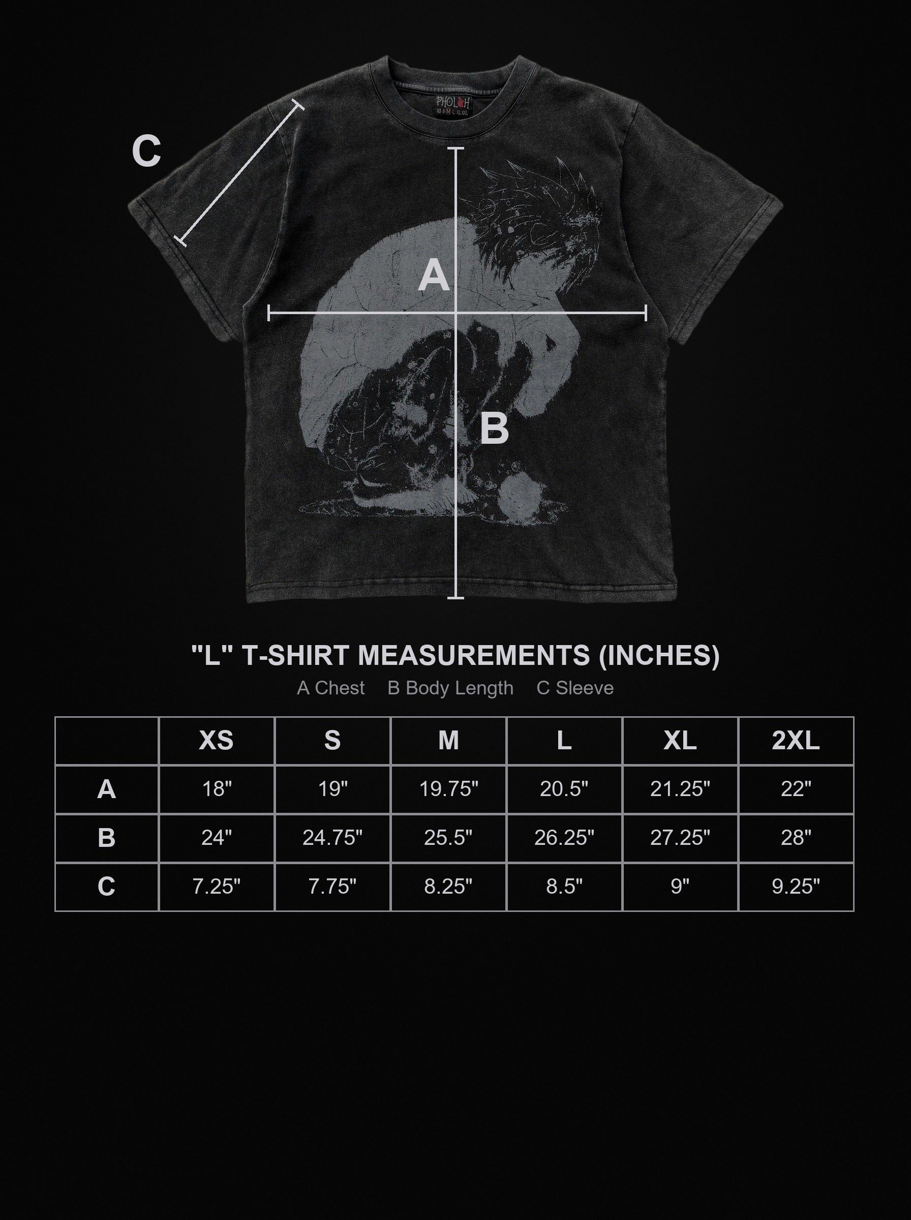 l-t-shirt size chart