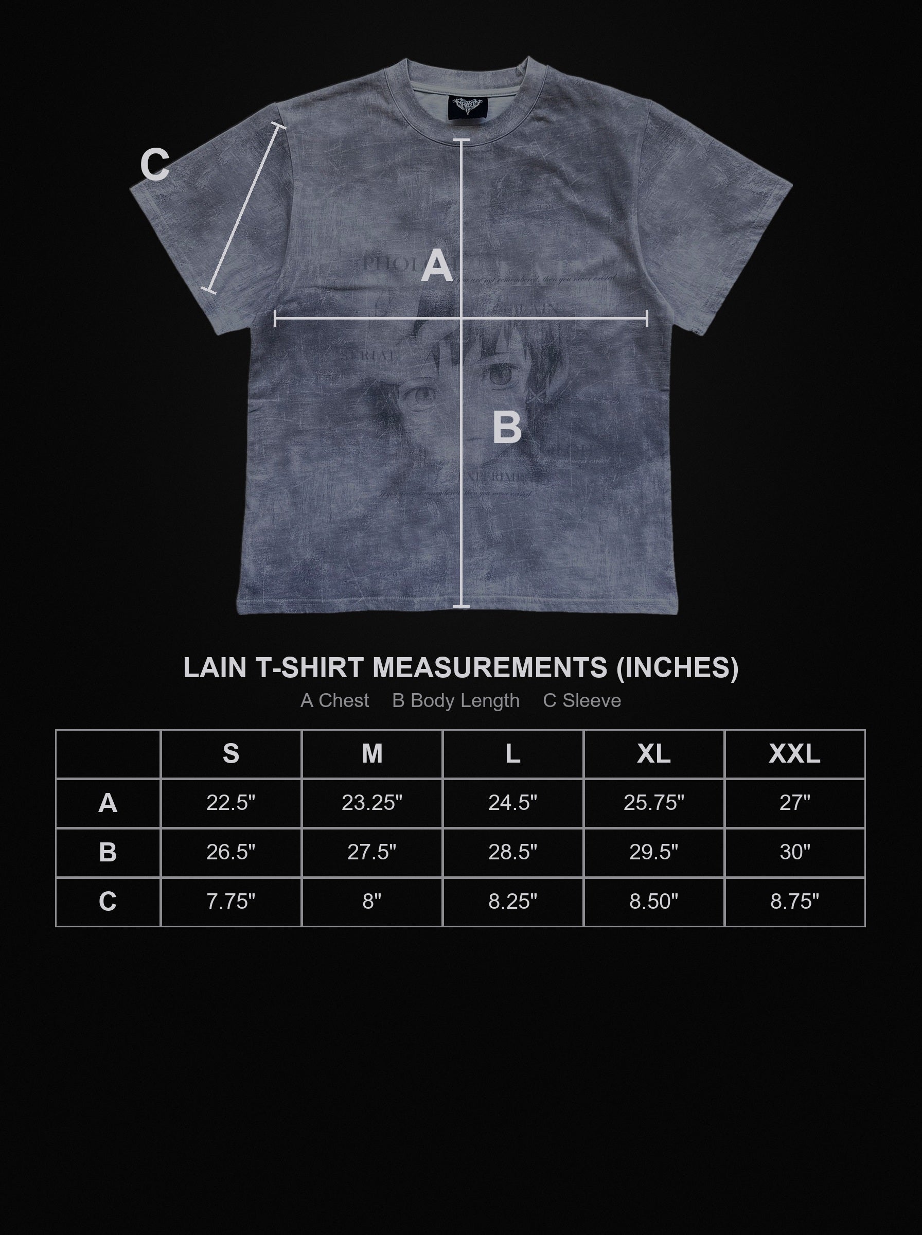 lain-t-shirt size chart