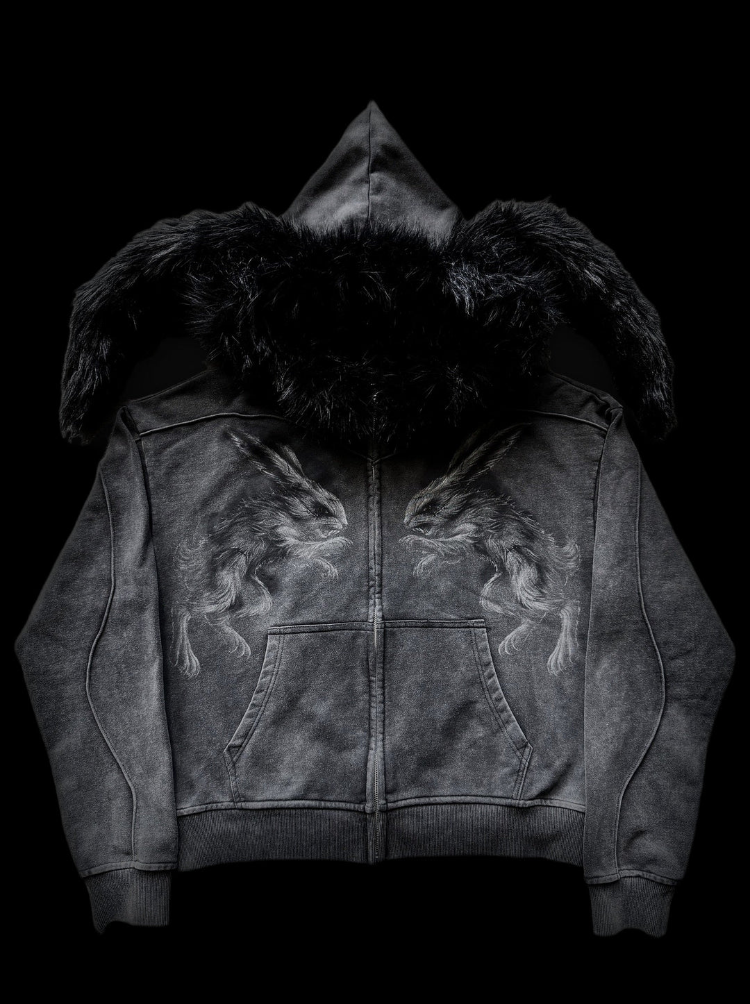 "Lycan" Bunny Zip on black
