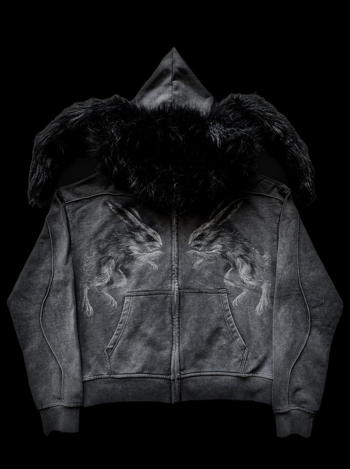 "Lycan" Bunny Zip on black