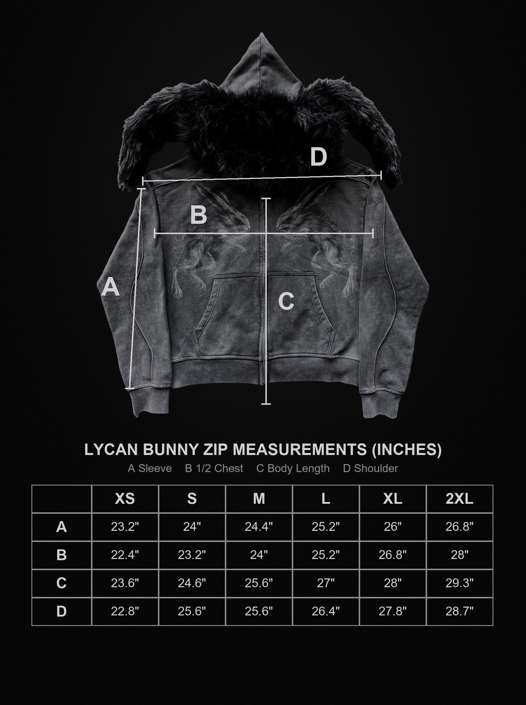 lycan size chart