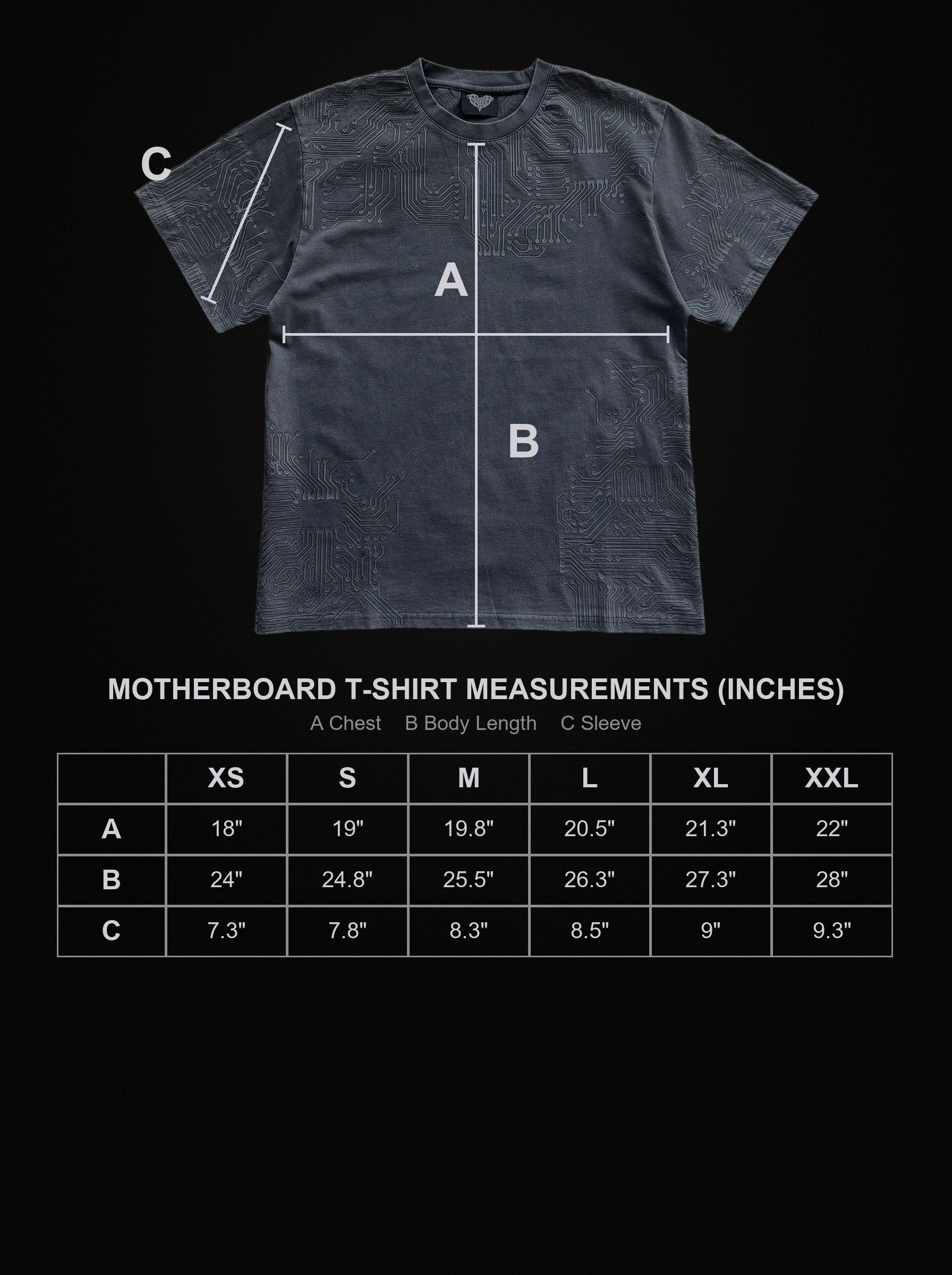 motherboard-t-shirt size chart