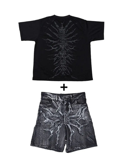 PHANTOM TROUPE JORTS+GHOUL ONYX TEE - pholoh