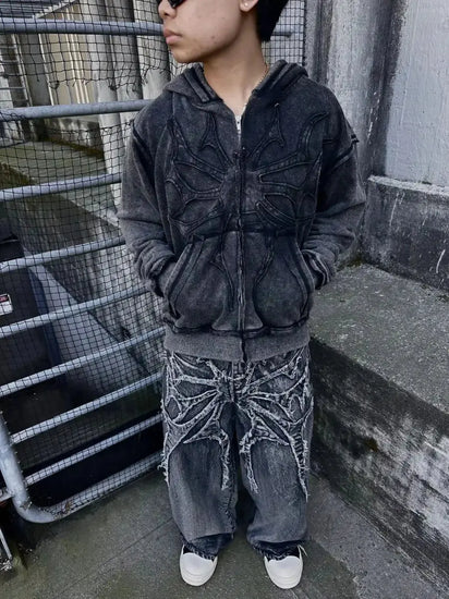 PHANTOM TROUPE ZIP+JEANS - pholoh