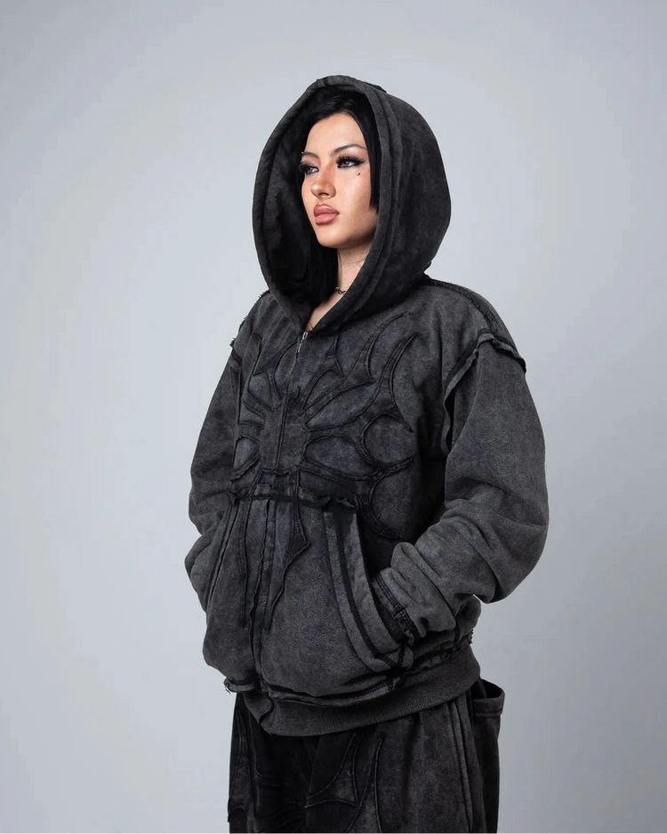 PHANTOM×UNDER R BlackCollectionZIPHOODIE pholoh