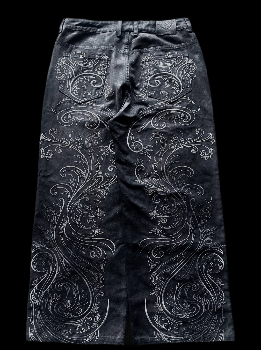 "Blood" Embroidered Jeans on black