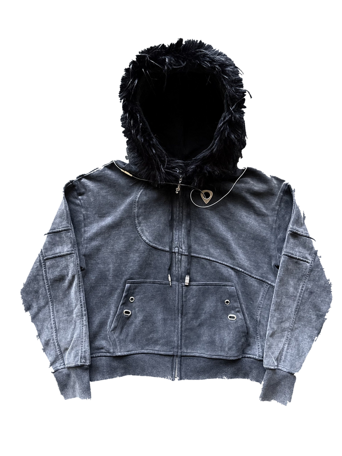 “Aux” Fur-Zip (Stone)