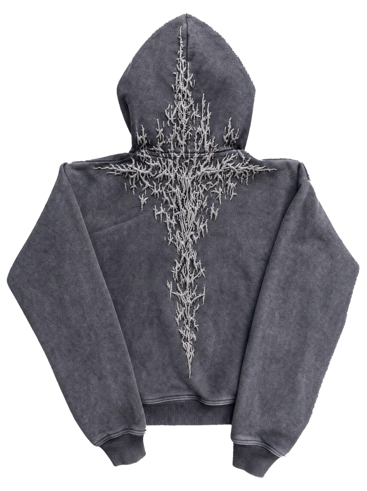 Half a Million Embroidered Hoodie in Grey