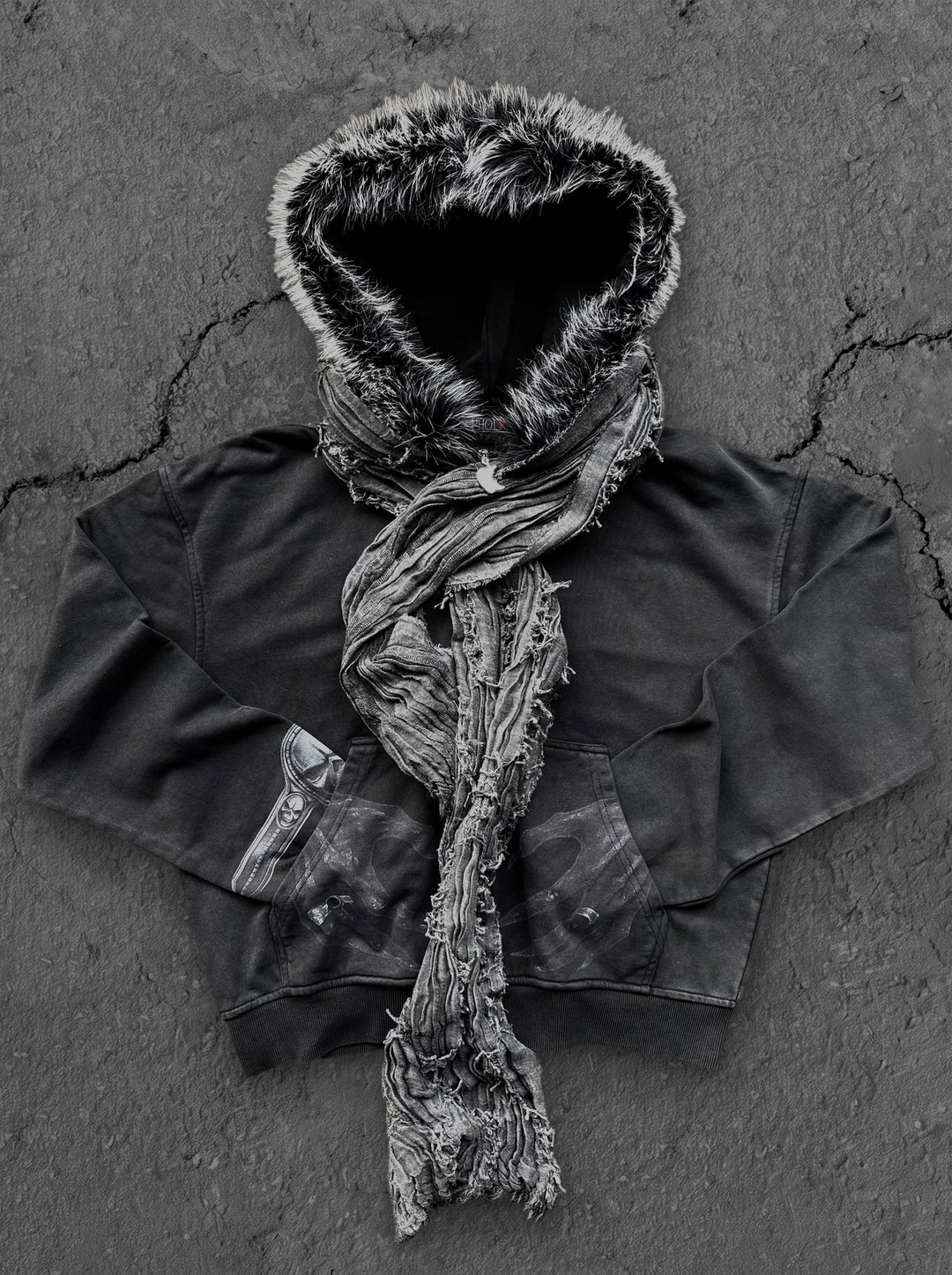 ryuk fur zip with scarf
