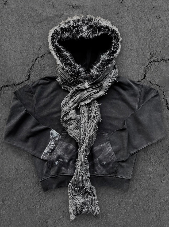 ryuk fur zip with scarf