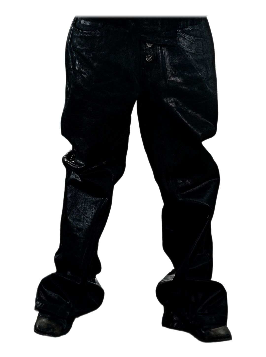 Shibuya Wax Jeans, front, on model