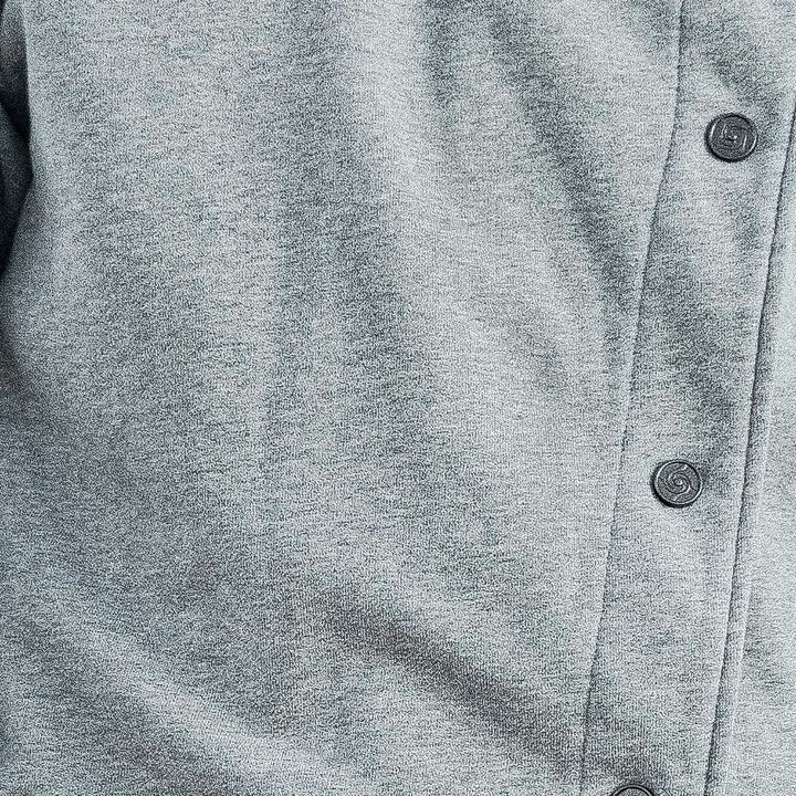 Simple Domain Jacket (Gray), close-up: heather fleece