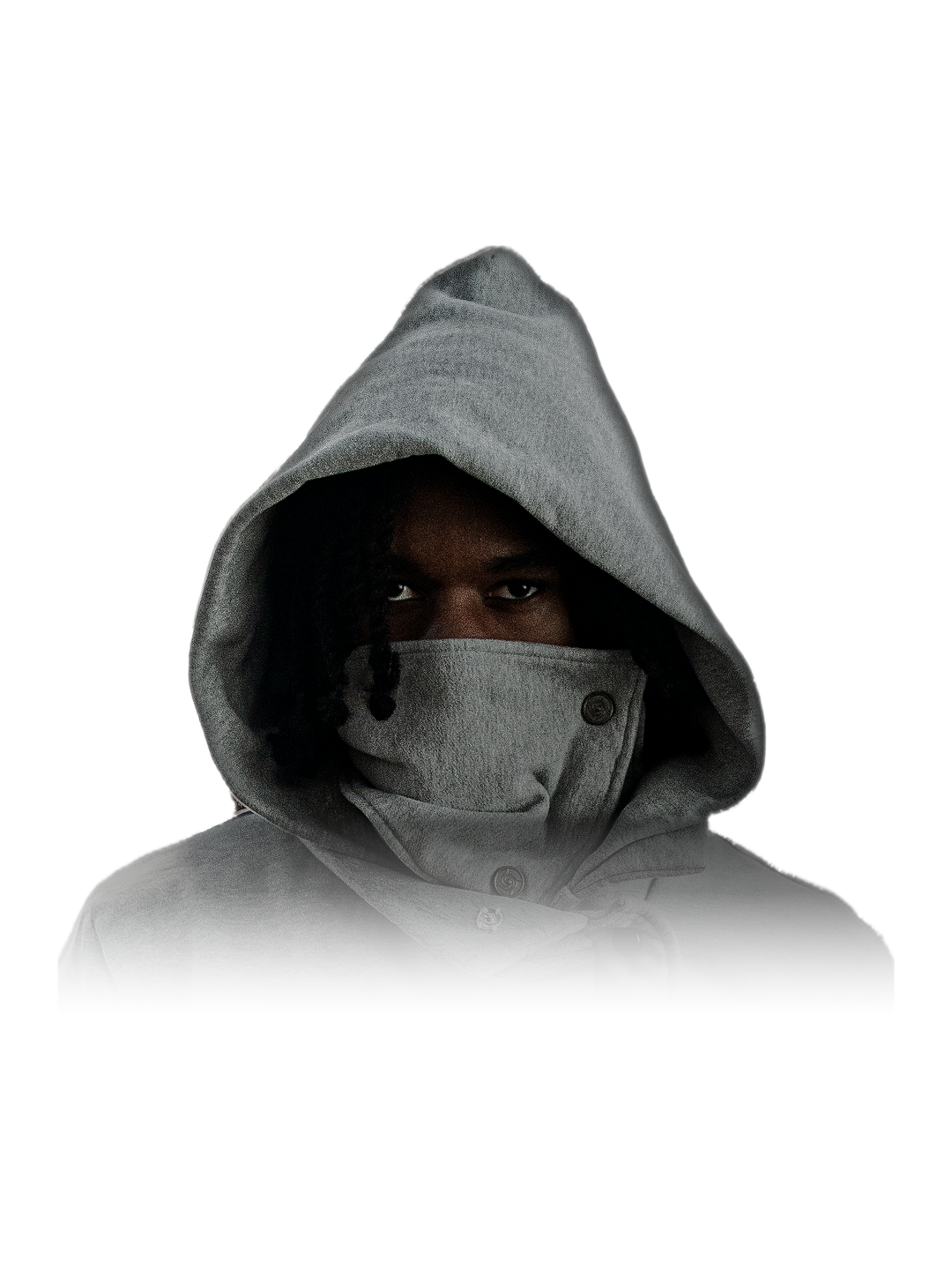 Simple Domain Mask (Gray), worn, on model