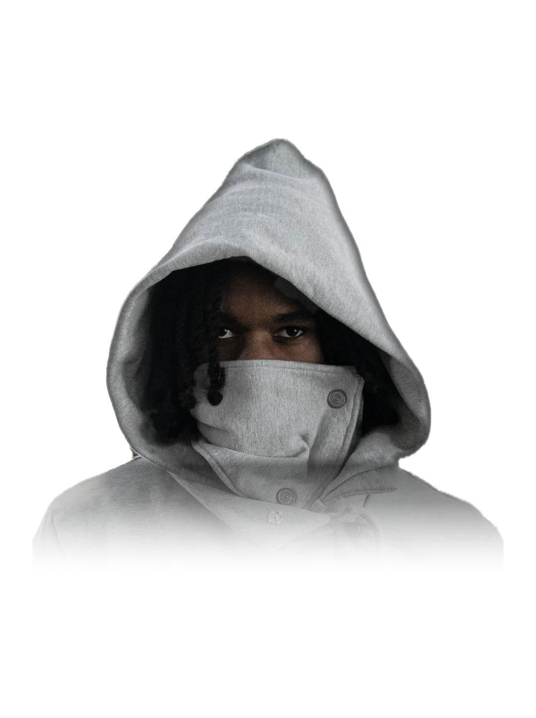 Simple Domain Mask (Gray), worn, on model