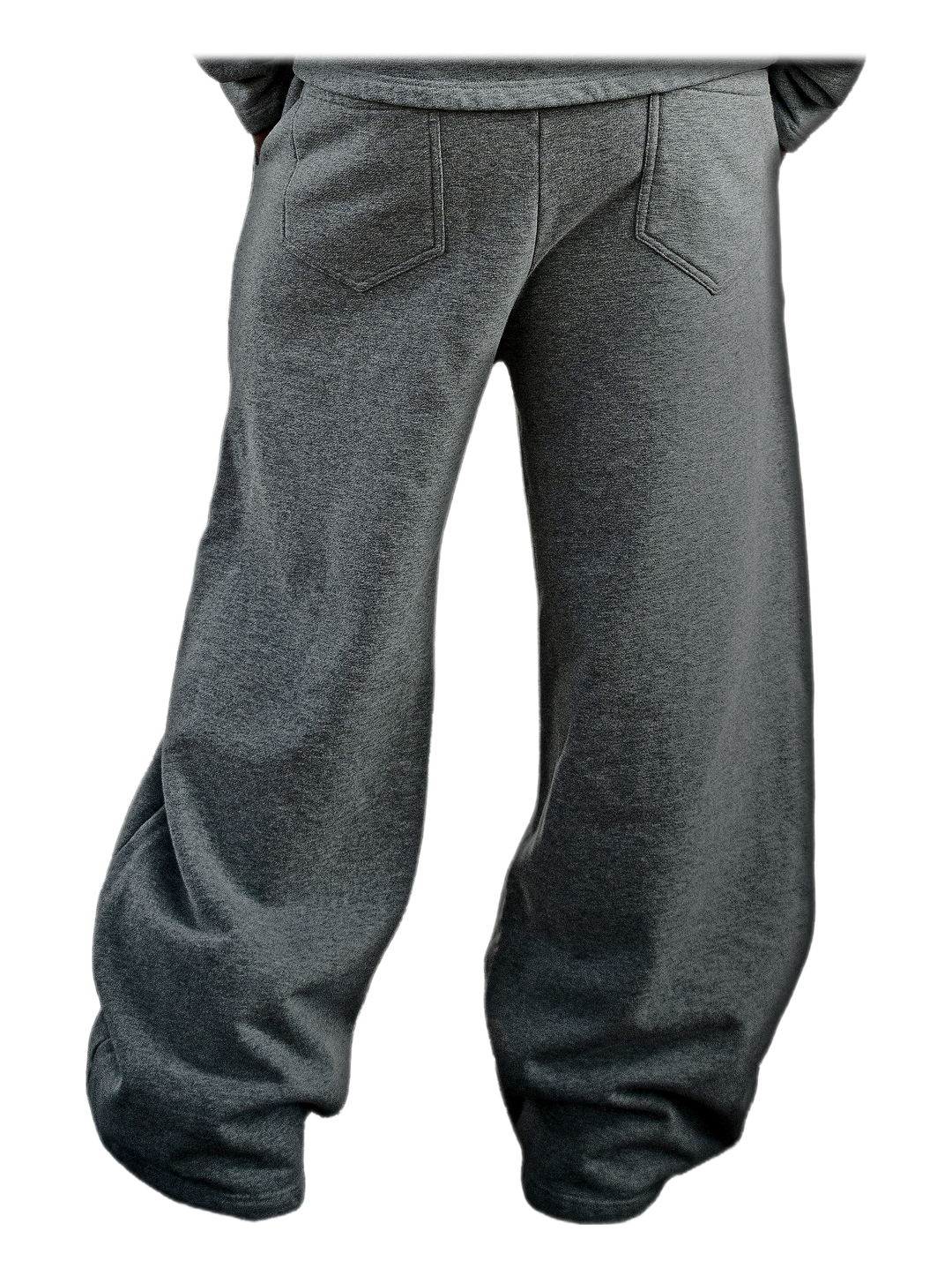 Simple Domain Sweats (Gray), back, on model