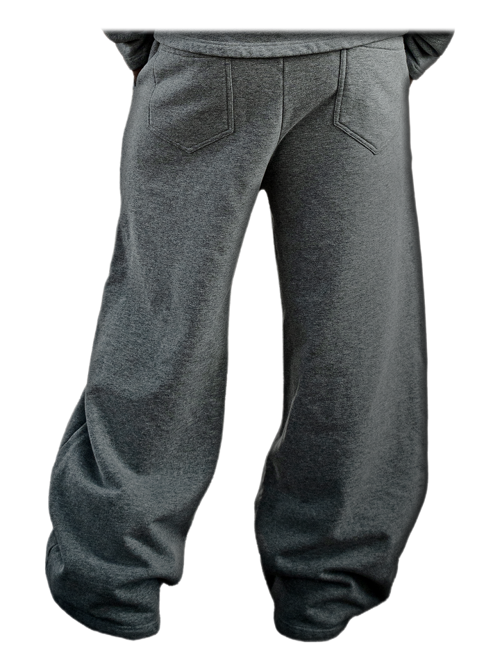 Simple Domain Sweats (Gray), back, on model