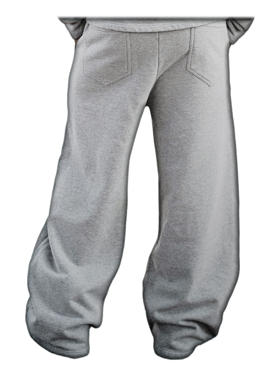 Simple Domain Sweats (Gray), back, on model
