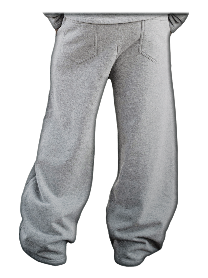 Simple Domain Sweats (Gray), back, on model